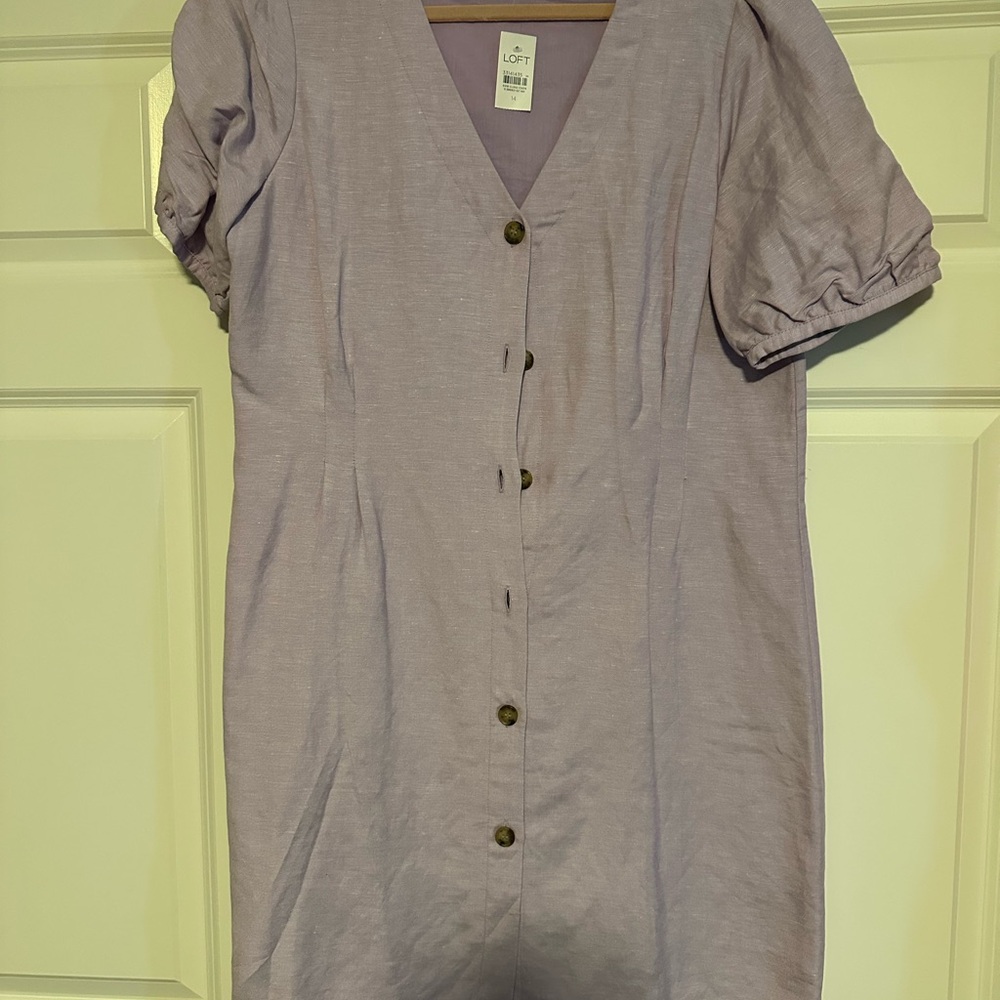 Loft Women's Purple Button-Down Dress